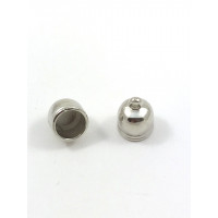 Silver color acrylic cord end 10mm